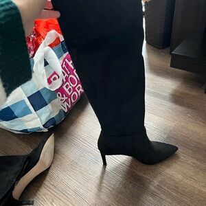 BCBGeneration Black Heeled Boots with Pointed Toe and Stiletto Heel